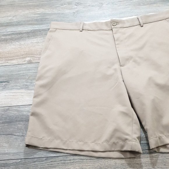 Greg Norman Tasso Elba Mens Shorts Waist 42" Bermuda Golf Athletic Sport Tan - Picture 2 of 11